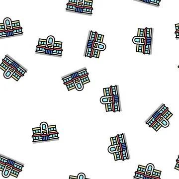 Restaurant cafe building vector seamless pattern Illustrazione stock