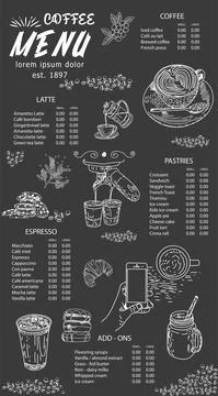 Restaurant cafe menu, template design. Stock Illustration