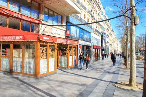 Restaurant on the Champs Elysees. Stock Photos