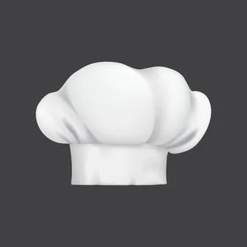 Restaurant chef hat, cook cap and baker 3d toque Stock Illustration