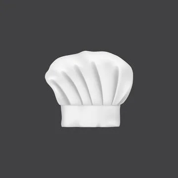 Restaurant chef hat, cook or baker realistic toque Stock Illustration