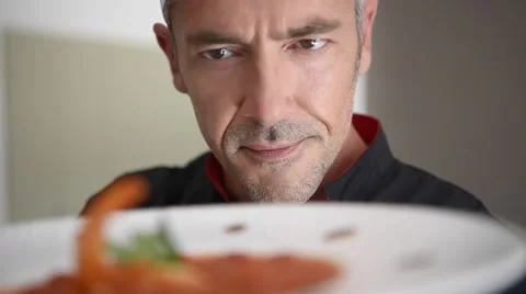 Restaurant chef presenting new dish Stock Footage 67560055