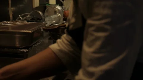 Restaurant chefs cooking in the kitchen Video stock 167184315