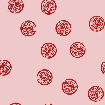 Restaurant chicken fried glyph vector seamless pattern Stock Illustration