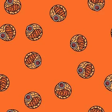 Restaurant chicken fried vector seamless pattern Illustrazione stock