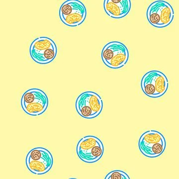 Restaurant chicken fried vector seamless pattern Stock Illustration