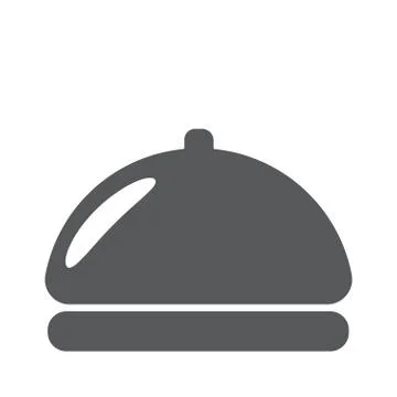 Restaurant cloche flat icon Stock Illustration