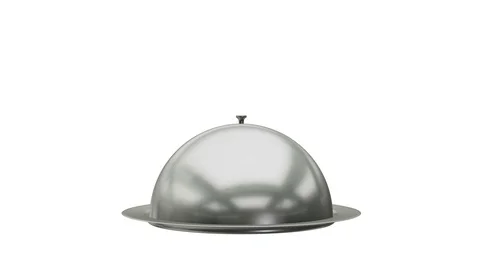 Restaurant cloche open Stock Footage 81212497