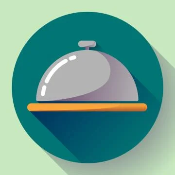 Restaurant cloche .vector icon Stock Illustration