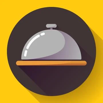 Restaurant cloche .vector icon Stock Illustration