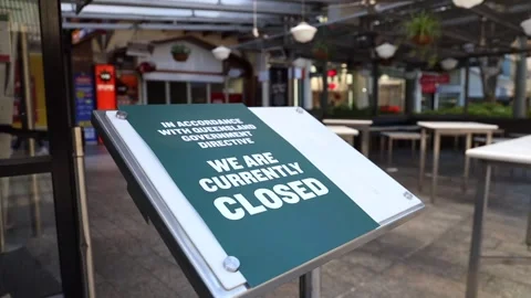 A restaurant closed in Australia during lockdown Vidéo 151432294