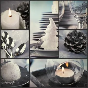 Restaurant collage Stock Illustration