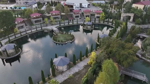 Restaurant complex with a lake in front of it 6 Видео 337320719