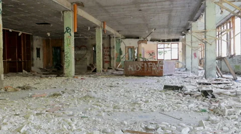 Restaurant destroyed looted Stock Footage 58751925