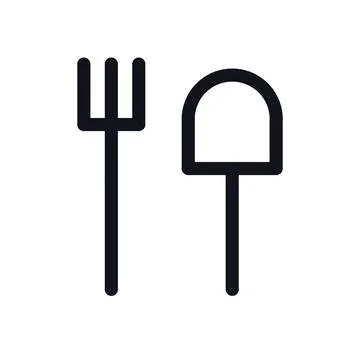 Restaurant Dining Black White Line Icon Editable Stroke Vector Symbol Stock Illustration