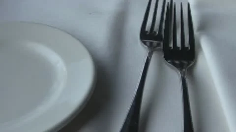 Restaurant Dining Out Table Set Camera Sweep 스톡 동영상 10792744