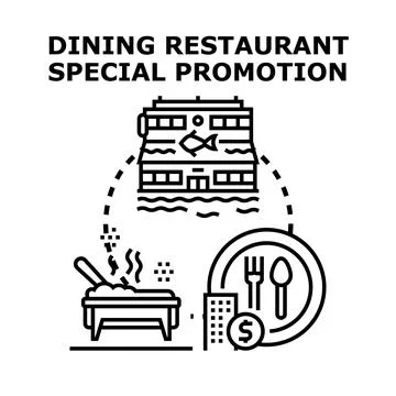 Restaurant dining special promotion concept vector Stock Illustration