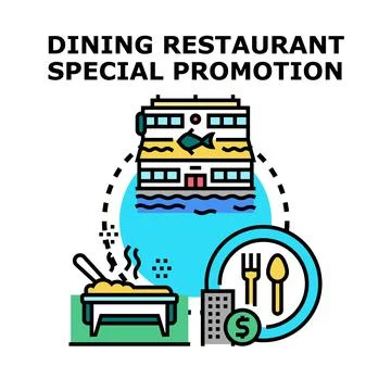 Restaurant dining special promotion concept vector Stock Illustration
