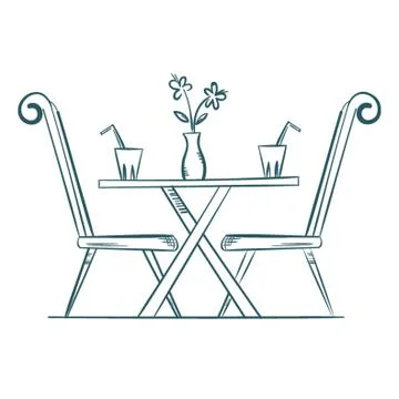 Restaurant Dining Table Illustrazione stock