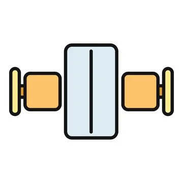 Restaurant dining table with two chairs top view icon Stock Illustration