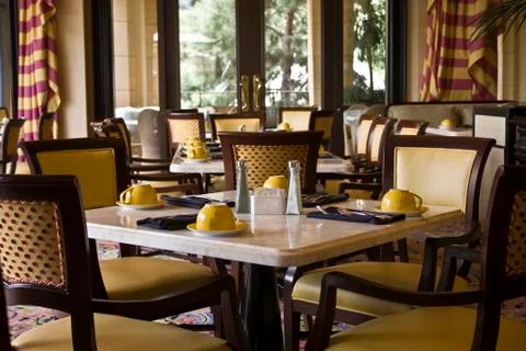 Restaurant Dining Tables Setting Stock Photos