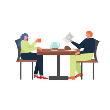 Restaurant dinner, vector flat style design illustration Stock Illustration