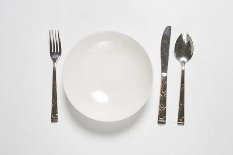 Restaurant eating items - Fork, spoon and knife Stock Photos