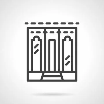 Restaurant facade simple line vector icon. Stock Illustration