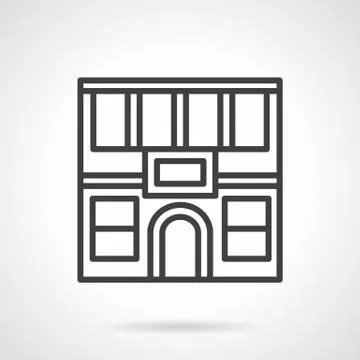 Restaurant facade simple line vector icon Ilustración de archivo