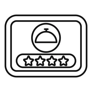 Restaurant feedback form with five star rating icon Stock Illustration