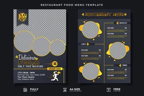 Restaurant Food Menu Template Stock Illustration