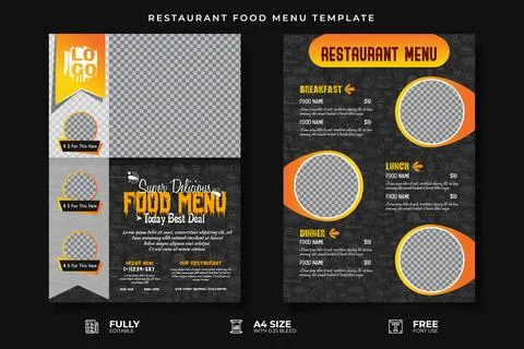 Restaurant Food Menu Template Stock Illustration