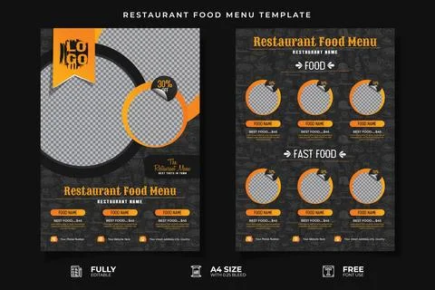 Restaurant Food Menu Template Stock Illustration