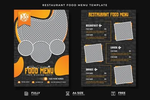 Restaurant Food Menu Template Stock Illustration