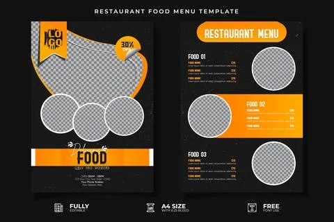 Restaurant Food Menu Template Stock Illustration