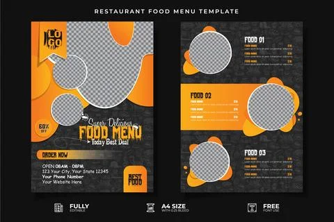 Restaurant Food Menu Template Stock Illustration