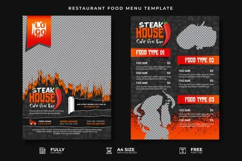 Restaurant Food Menu Template Stock Illustration