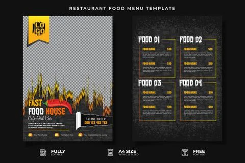 Restaurant Food Menu Template Stock Illustration