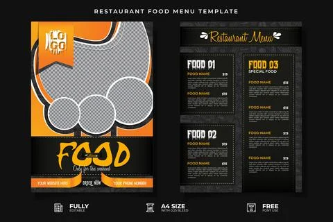 Restaurant Food Menu Template Illustrazione stock