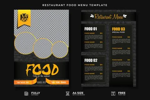 Restaurant Food Menu Template Stock Illustration