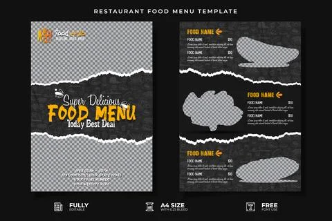 Restaurant Food Menu Template Stock Illustration
