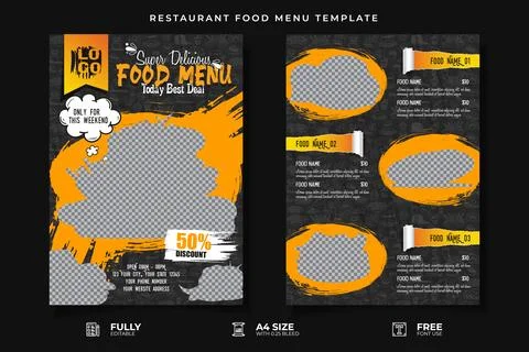 Restaurant Food Menu Template Stock Illustration