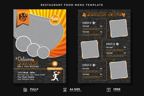 Restaurant Food Menu Template Stock Illustration