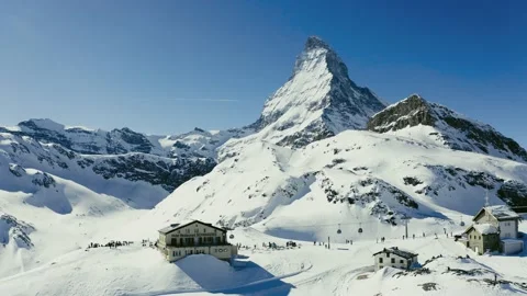 Restaurant in front of Matterhorn Stock Footage 219871405