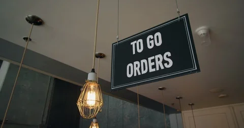 Restaurant To Go Orders Sign Stock-Footage 129850517