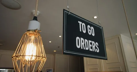 Restaurant To Go Orders Sign Video stock 129850553