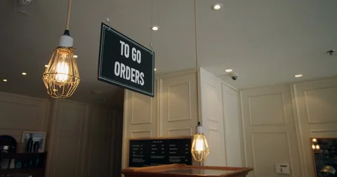 Restaurant To Go Orders Sign Stock-Footage 129850633