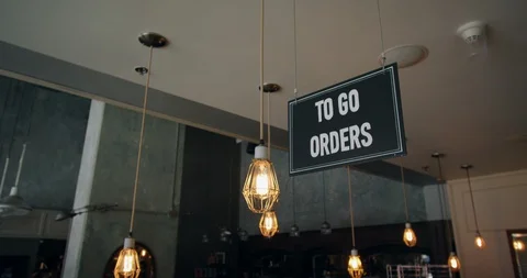 Restaurant To Go Orders Sign Video stock 129850656
