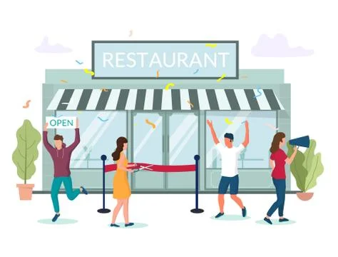 Restaurant grand opening vector concept for web banner, website page Ilustración de archivo