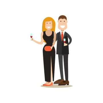 Restaurant guests vector illustration in flat style Stock Illustration